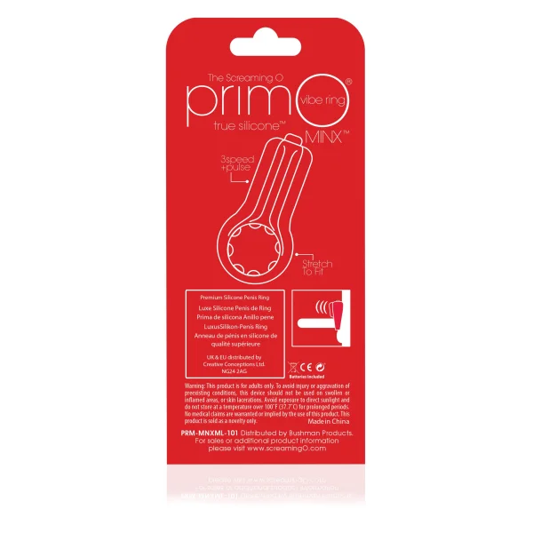 Primo Minx Premium Silicone Vibe Ring - Merlot