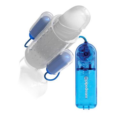 Classix Dual Vibrating Penis Sleeve Blue