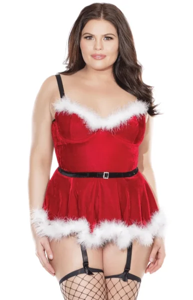 Plus Size Velvet Santa Baby Bustier — image 7 of 10