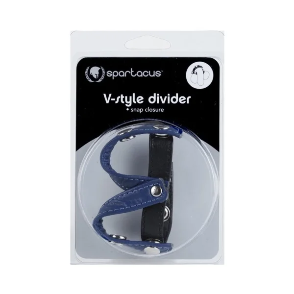 Leather V- Style Divider (black/blue)