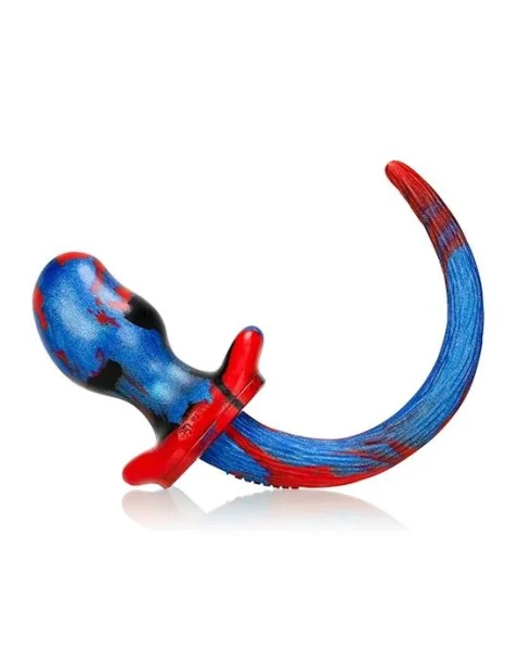 Puppy Tail Buttplug - Pug - 3.25 Inch - Blue - Small