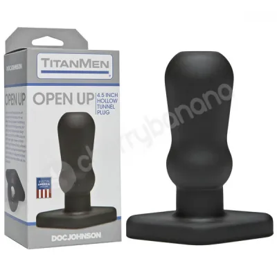 Titanmen Open Up Black Hollow Tunnel Butt Plug