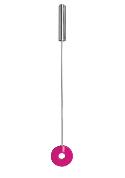Leather Circle Tipped Crop - Pink -