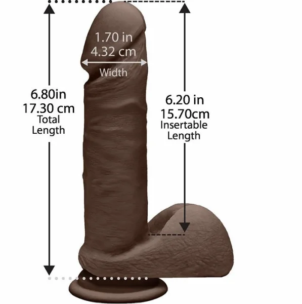 The D - Perfect D 7" Suction Cup Dildo by Doc Johnson - Chocolate