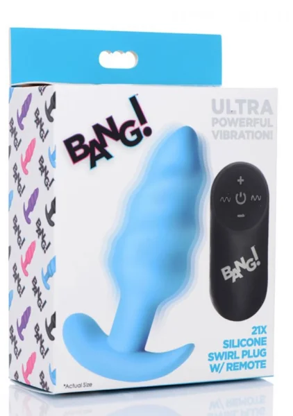 Remote Control 21X Vibrating Silicone Swirl Butt Plug
