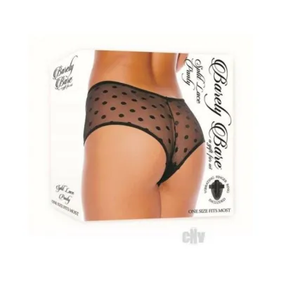 Women s Lingerie Barely Bare Split Lace Panty With Vibrating Finger Ring Black O s