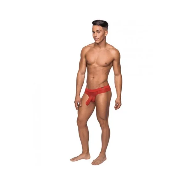 Male Power Hoser Hose Low Rise Thong Red S/M Underwear — image 5 of 6