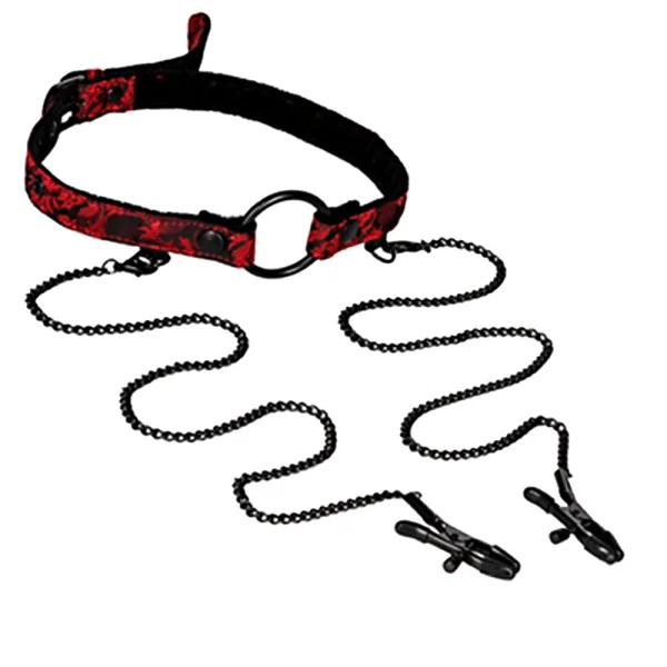 Scandal Open Mouth Gag With Clamps