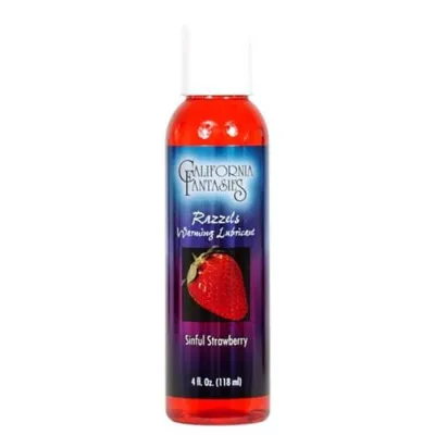 Razzels Warming Lubricant Sinful Strawberry 4 Oz Bottle