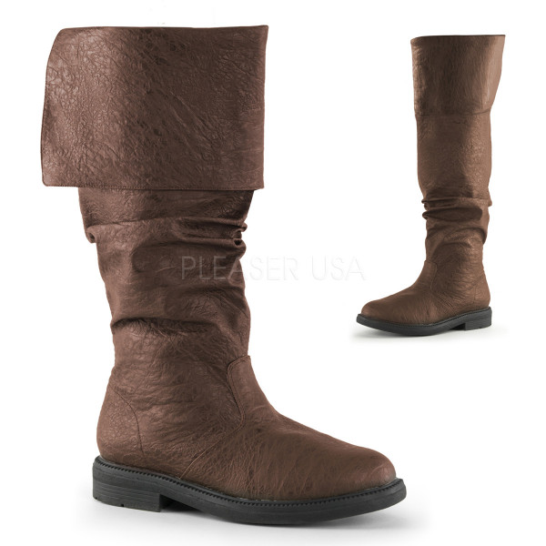1 inches Flat Heel, Cuffed Knee High Renaissance Boot, Side Zip — image 5 of 8