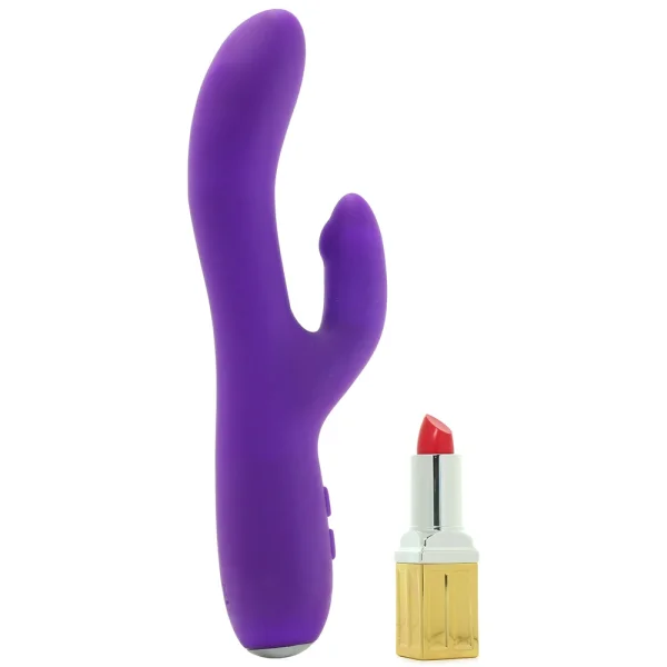ROCKIE 12 Function Rechargeable Silicone Rabbit Style Vibrator By VeDO - Indigo