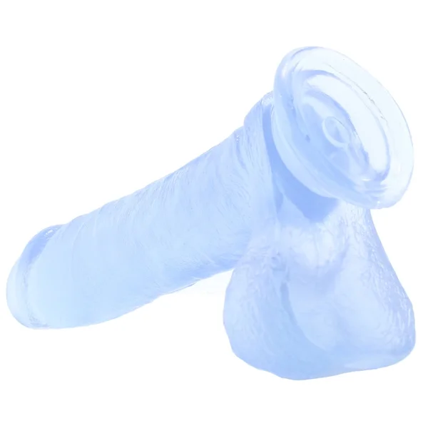 Crystal Jellies Ballsy Cock with Cup Clear 8 inch