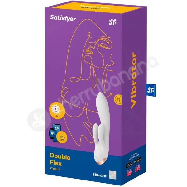 Satisfyer Double Flex G-Spot & Clitoris Flexible White Rabbit With App Control