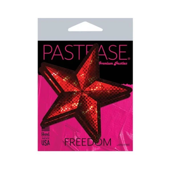 Pastease Nautical Star: Diamond Thom Red Disco Sailor Star Nipple Pasties