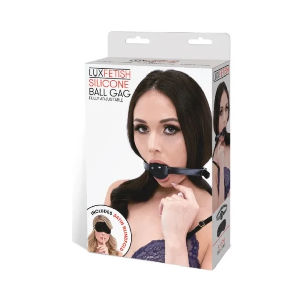 Lux Fetish Silicone Ball Gag Black O/S — image 6 of 11