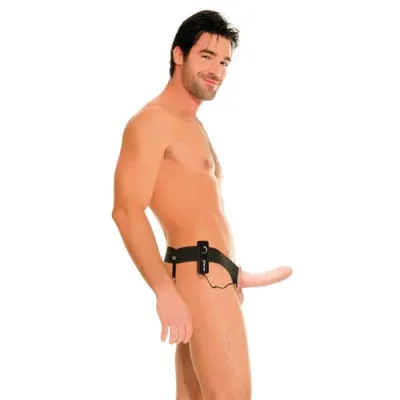 FF Vibrating Hollow Strap On Flesh