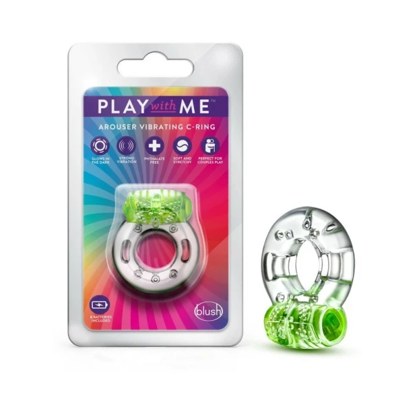 Play With Me - Arouser Vibrating C-ring - Green