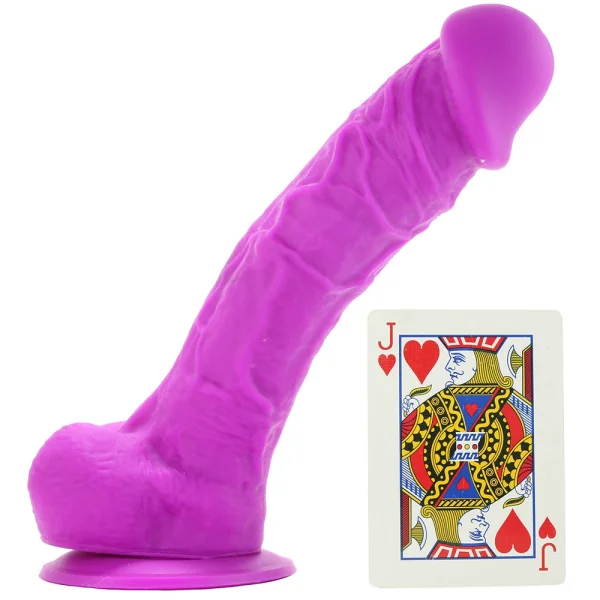 Colours Dual Density 8 Inch Silicone Suction Cup Dildo - Purple