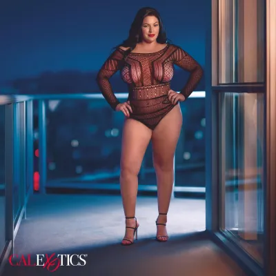 Scandal Plus Size Off the Shoulder Body Suit Plus Size Black