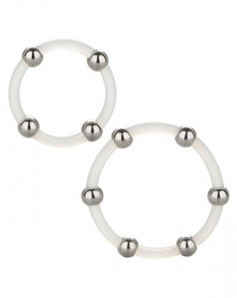 Steel Beaded Silicone C-ring - Set Of 2 - Clear