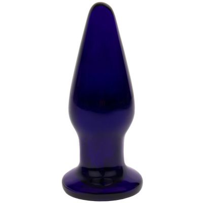 Glacier Glass Blue 10 Function Vibrating Butt Plug 4 5 Inch