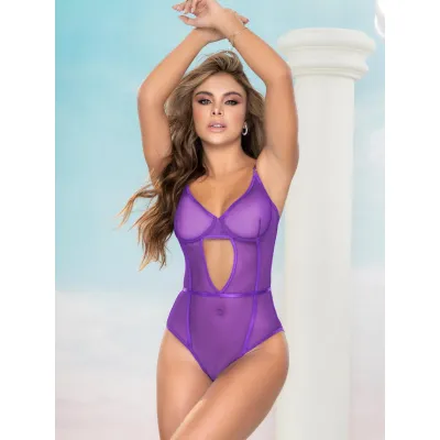 Mapale Purple Mesh Crotchless Body