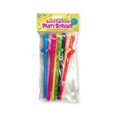 Super Fun Penis Party Straws 8 pack Multicolor