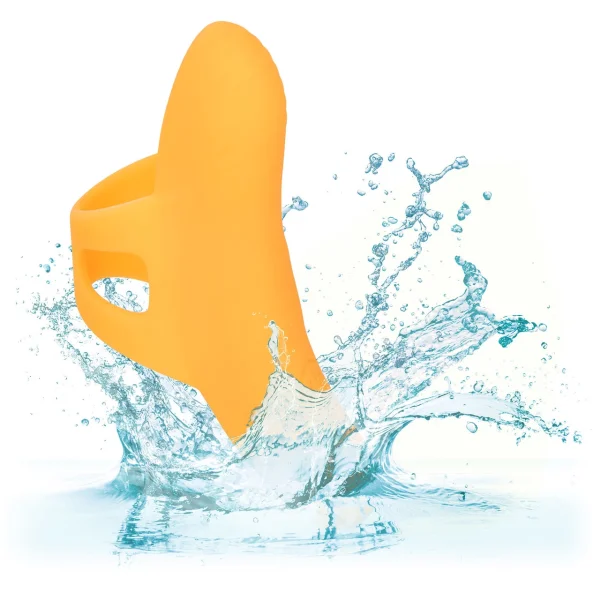 Neon Vibes - The Pleasure Vibe Rechargeable Silicone Finger Vibrator By CalExotics - Orange