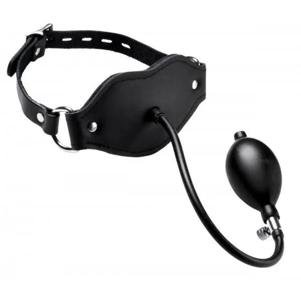 Silencer Inflatable Locking Silicone Penis Gag Black