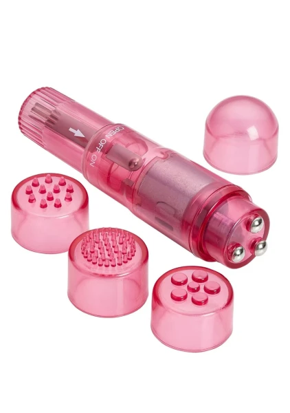 Cloud 9 - Mini Massager Pocket Rocket Pink with 4 Attachments