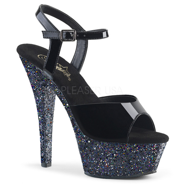 6 inches Heel, 1 3/4 inches PF Ankle Strap Sandal w/ Glitter Bottom — image 5 of 12