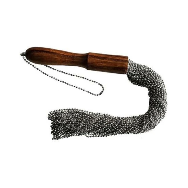 Whips & Paddles: Rouge Beaded Metal Flogger Silver