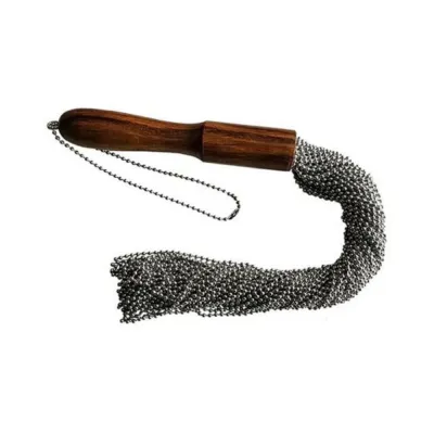 Whips Paddles Rouge Beaded Metal Flogger Silver