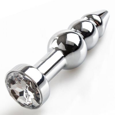 Bejewelled Metal Beaded Jewelled Butt Plug 4 5 Inch