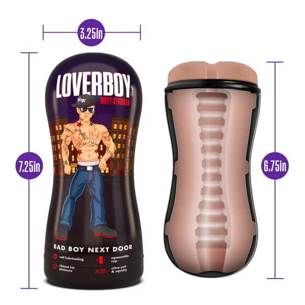 Loverboy - Bad Boy Next Door - Self Lubricating  Stroker - Beige