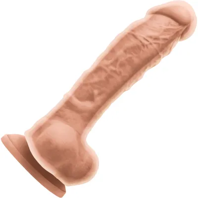 Colours Dual Density 8 Inch Silicone Suction Cup Dildo Vanilla