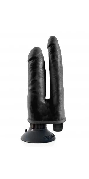 King Cock Double Vibrating Double Penetrator Black