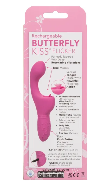 Rechargeable Butterfly Kiss Flicker Pink