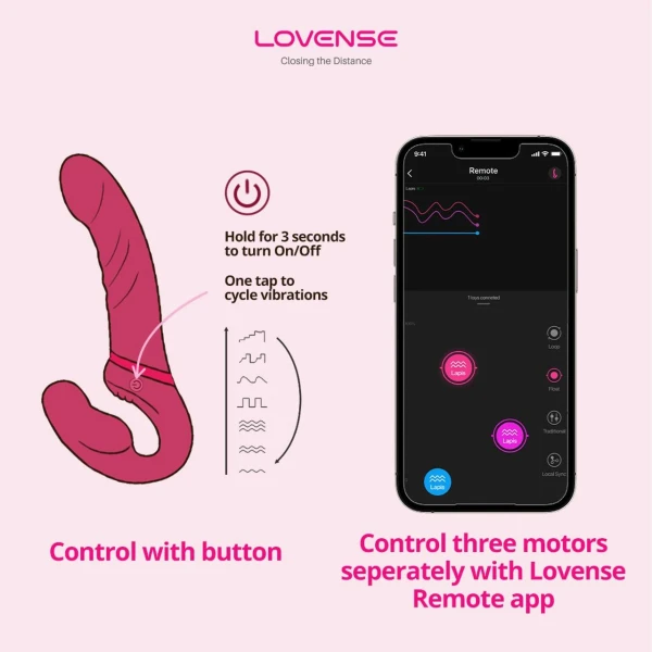 Lovense Lapis Double-Ended Vibrating Strapless Strap-On
