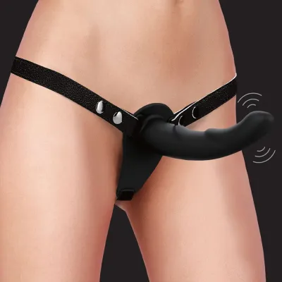 Ouch Dual Vibrating Silicone Ridged Strap On