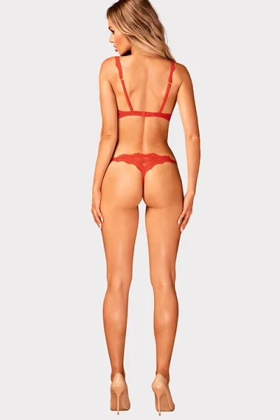 Obsessive Beloved - Lace Open Cup Bra with Crotchless Thong