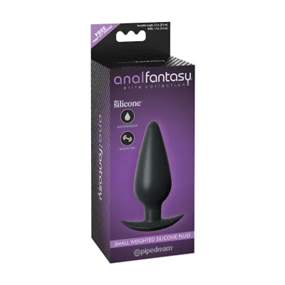 Anal Fantasy Weighted Silicone Plug Black Small