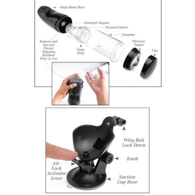 Pipedream Hands Free Spinning Thrusting Textured Masturbator