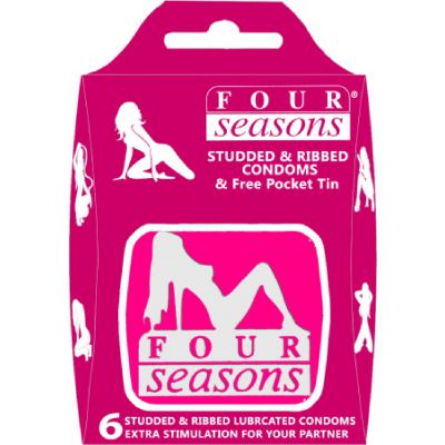 Four Seasons Studded Ribbed Pink Tin 6 s
