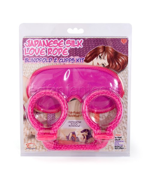 Japanese silk love rope cuffs and blindfold