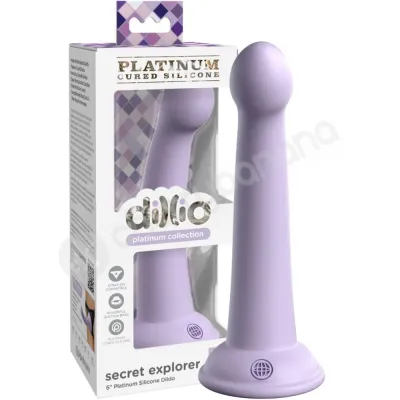 Dillio Platinum Secret Explorer 6 Purple Silicone Dildo With Suction Cup Body Dock Compatible Base