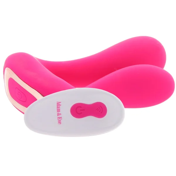 Adam & Eve Rechargeable Dual Entry Vibe w/Remote - Pink