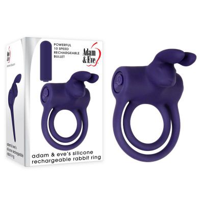 Adam Eve Silicone Rechargeable Rabbit Ring