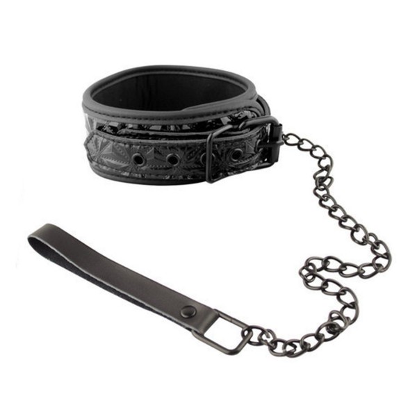 New Sensations Novelties Sinful Collar & Leash - Black
