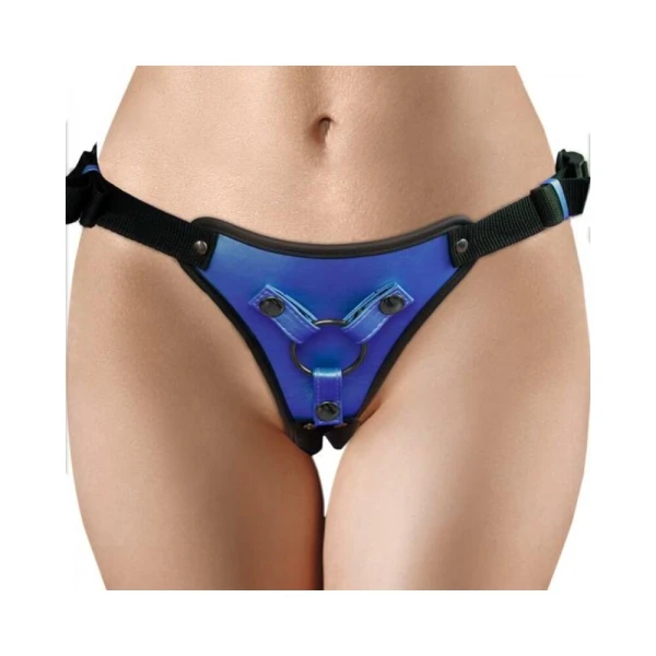 Strap-on Dildos & Harnesses: Ouch! Metallic Strap-on Harness Metallic Blue